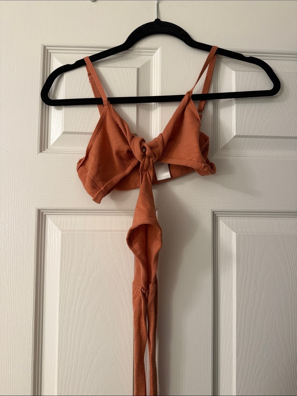 Le Lis Rust Orange Tie-Front Tank Top